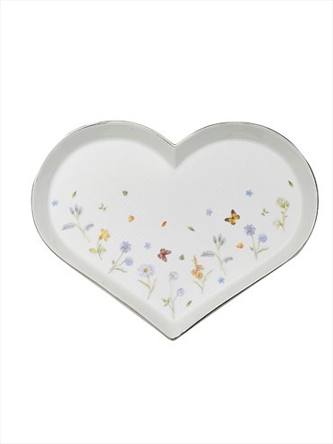 Petite Fleur Porselen Servis Tabağı Kalp